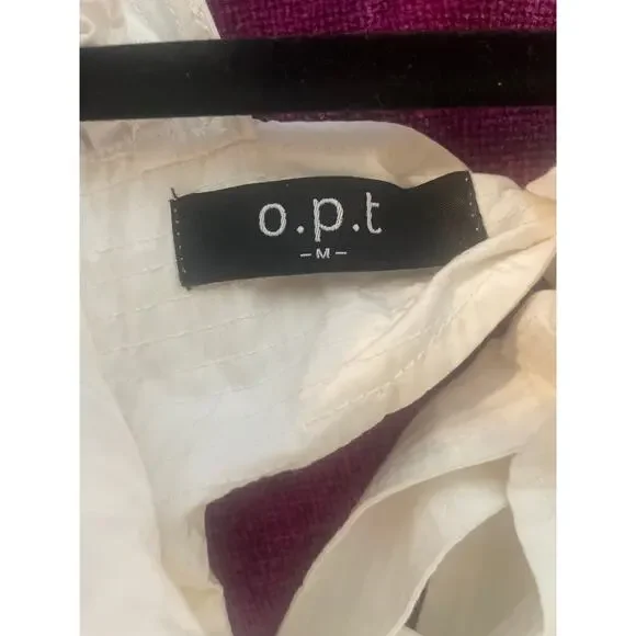 O.P.T Passion Midi Dress White Poplin Ruffle Apron Size Medium M Prairie Cottage - Picture 6 of 9